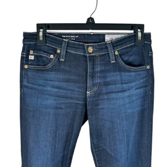 AG-ED Denim Adriano Goldschmied The Stilt Cigarette Roll Up Jeans Dark Size 26 R - Picture 3 of 10